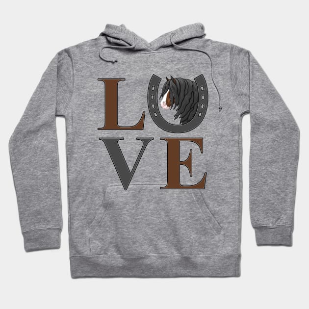 Brown Bay Gypsy Vanner Draft Horse LOVE Hoodie by csforest